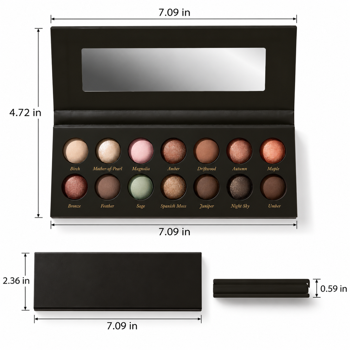 14-Color Eyeshadow Palette with Mirror