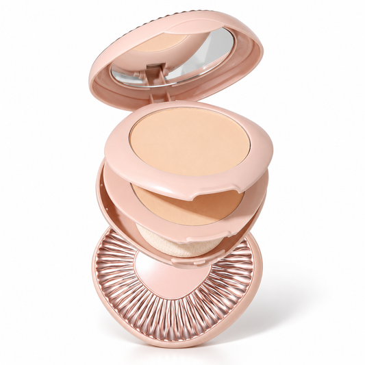 Lightweight Setting Powder Compact for Smooth Matte Finish