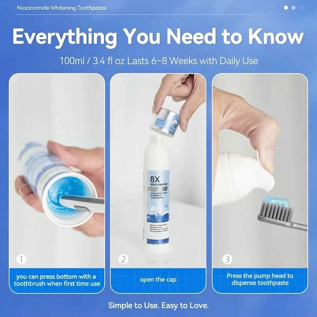 Niacinamide Foaming Toothpaste 8X