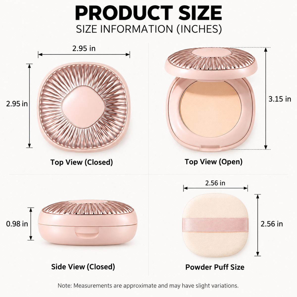 Lightweight Setting Powder Compact for Smooth Matte Finish