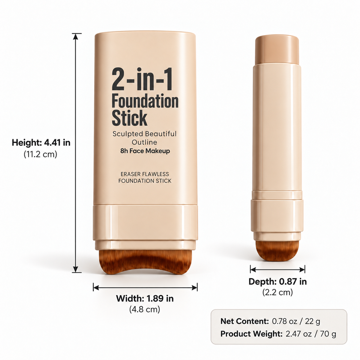 2-in-1 Foundation Stick with Built-In Brush